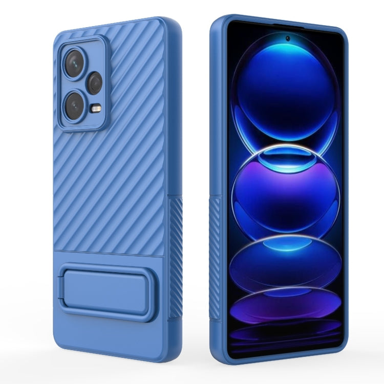 For Xiaomi Redmi Note 12 Pro+ Global Wavy Texture TPU Phone Case with Lens Film