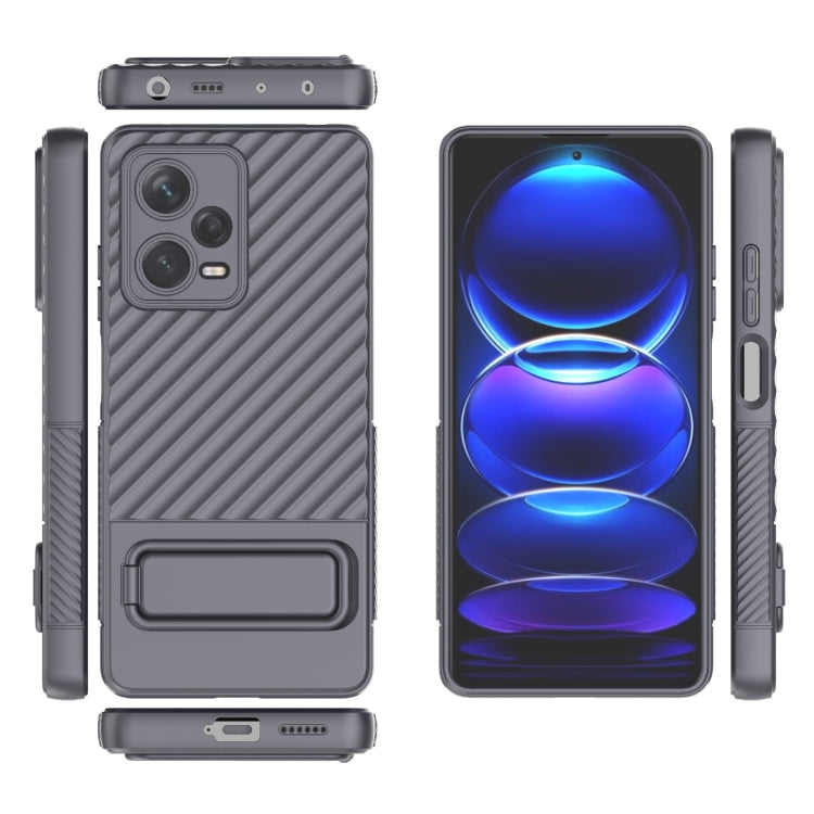 For Xiaomi Redmi Note 12 Pro+ Global Wavy Texture TPU Phone Case with Lens Film