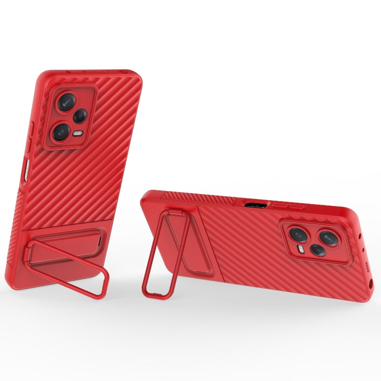 For Xiaomi Redmi Note 12 Pro 5G Global Wavy Texture TPU Phone Case with Lens Film