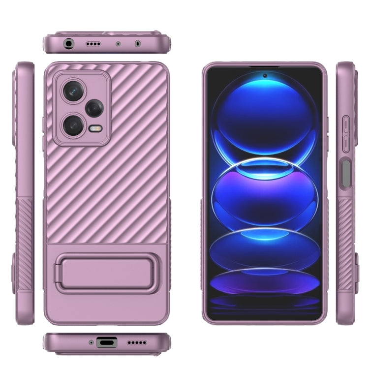 For Xiaomi Redmi Note 12 Pro 5G Global Wavy Texture TPU Phone Case with Lens Film