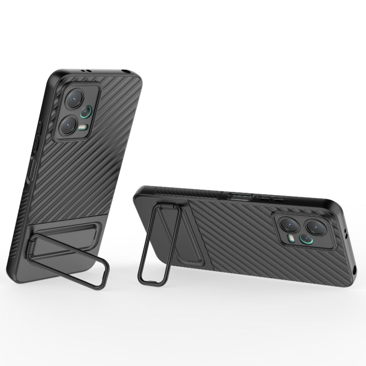 For Xiaomi Redmi Note 12 5G Global Wavy Texture TPU Phone Case with Lens Film