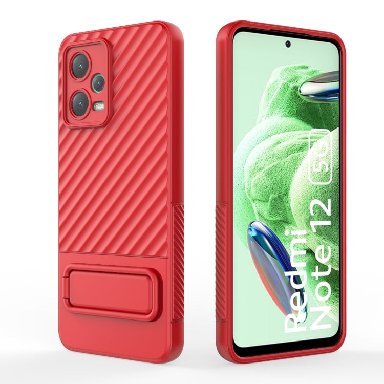 For Xiaomi Redmi Note 12 5G Global Wavy Texture TPU Phone Case with Lens Film