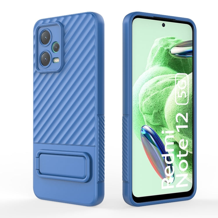 For Xiaomi Redmi Note 12 5G Global Wavy Texture TPU Phone Case with Lens Film