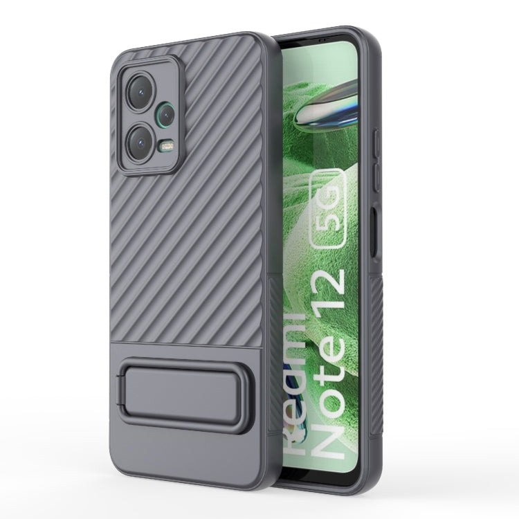 For Xiaomi Redmi Note 12 5G Global Wavy Texture TPU Phone Case with Lens Film