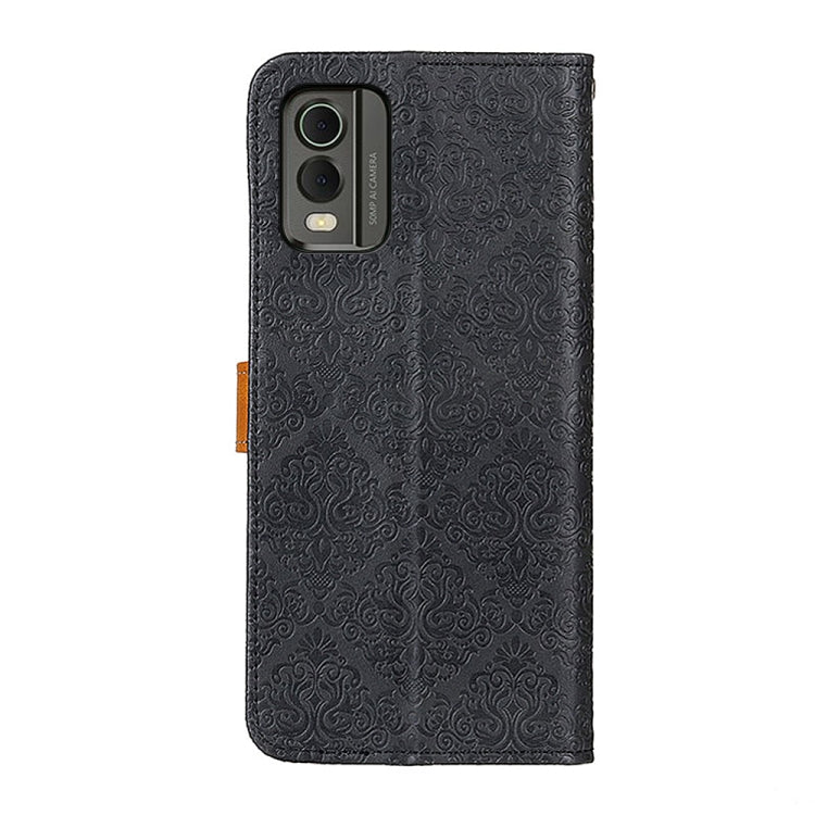For Nokia C32 4G European Floral Embossed Flip Leather Phone Case