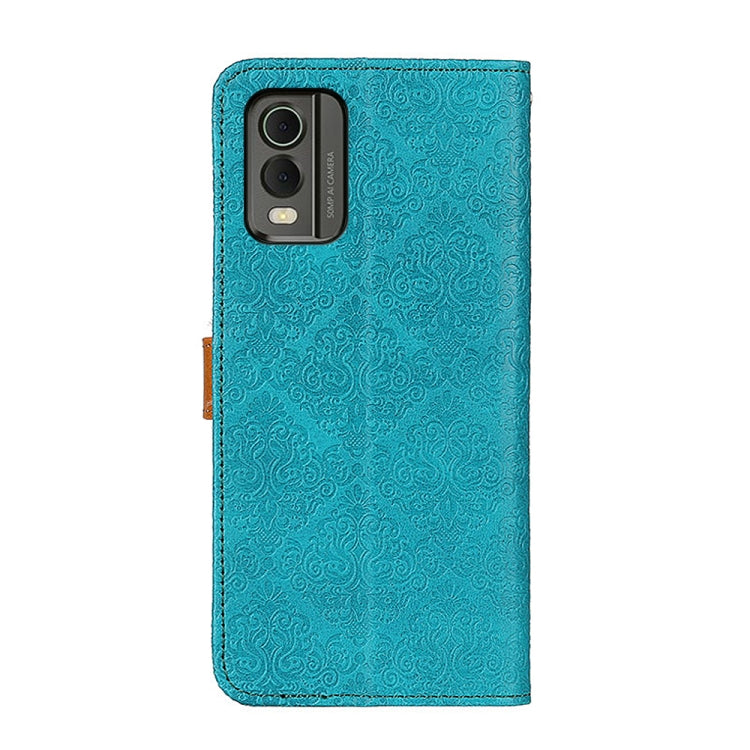 For Nokia C32 4G European Floral Embossed Flip Leather Phone Case