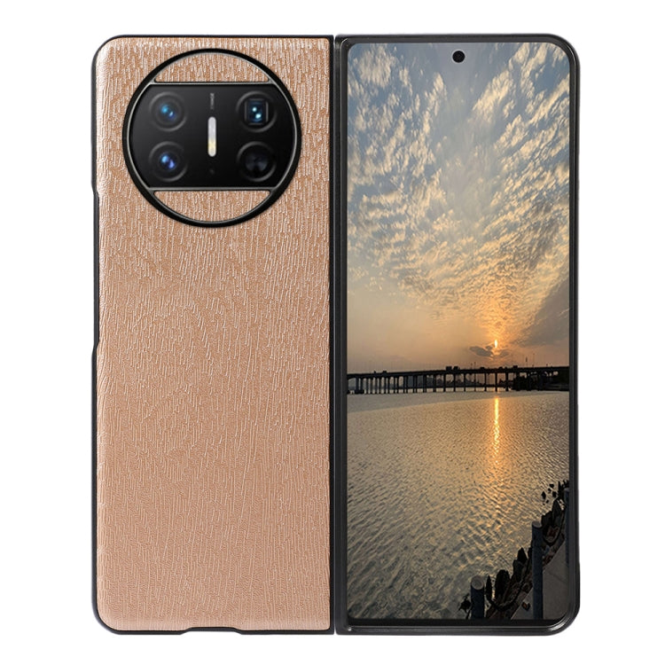 For Huawei Mate X3 Wood Texture PU Phone Case