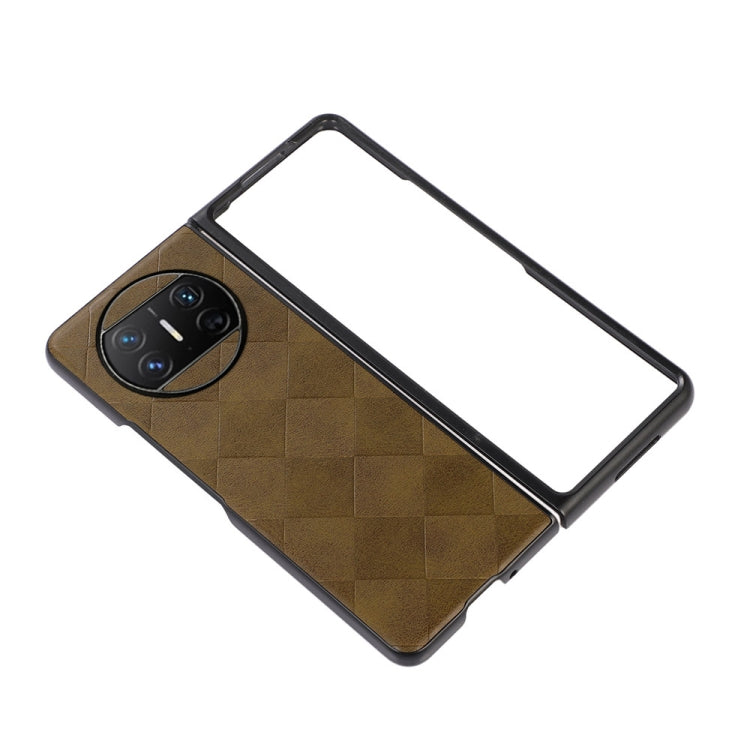 For Huawei Mate X3 Weave Plaid PU Phone Case