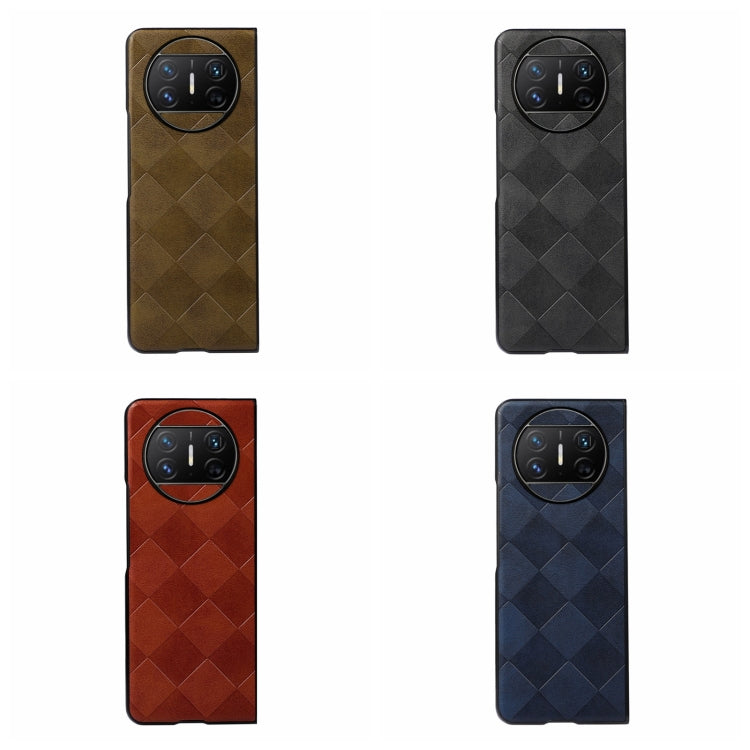For Huawei Mate X3 Weave Plaid PU Phone Case