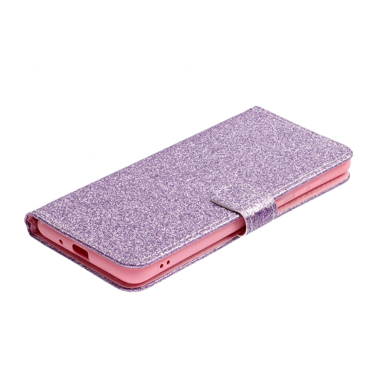 For Samsung Galaxy A01 Glitter Powder Horizontal Flip Leather Case with Card Slots & Holder & Photo Frame & Wallet