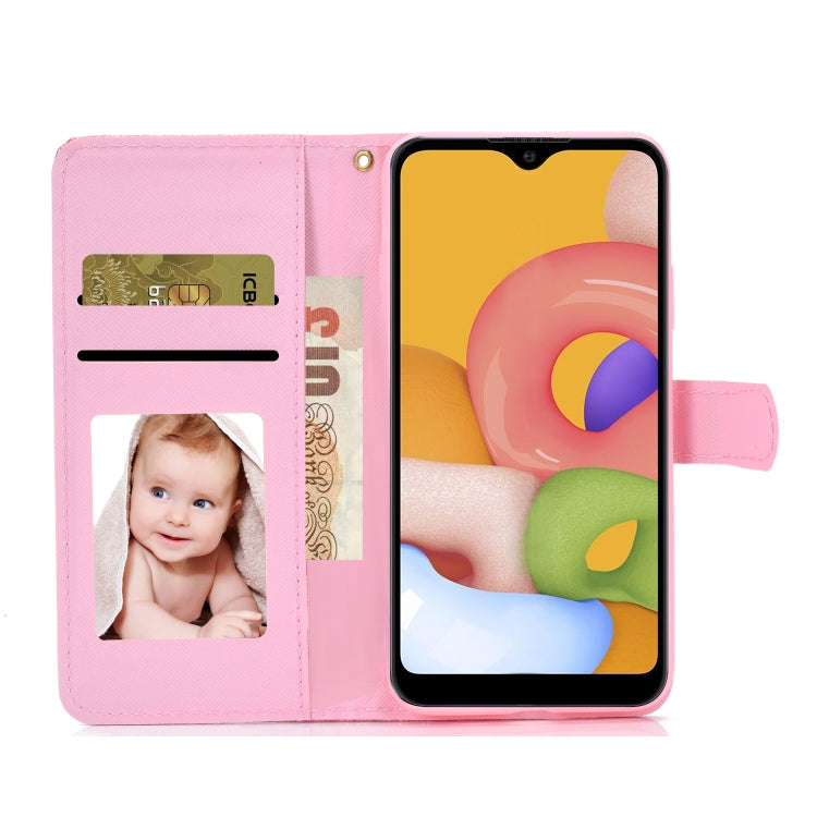 For Samsung Galaxy A01 Glitter Powder Horizontal Flip Leather Case with Card Slots & Holder & Photo Frame & Wallet