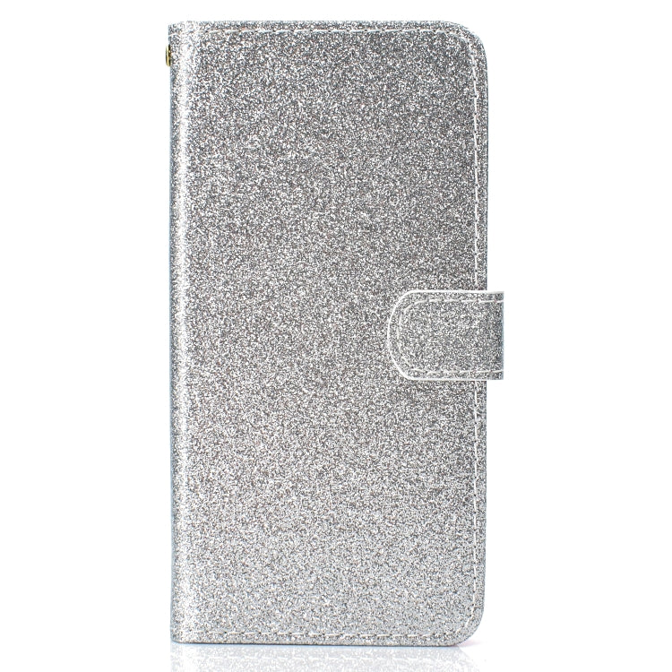 For Samsung Galaxy A6+ (2018) Glitter Powder Horizontal Flip Leather Case with Card Slots & Holder & Photo Frame & Wallet
