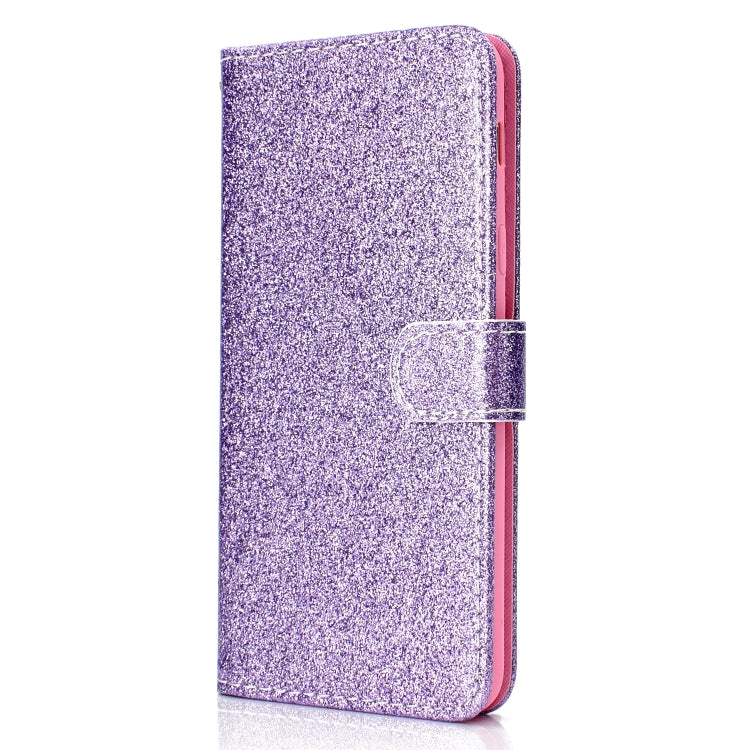 For Samsung Galaxy A6+ (2018) Glitter Powder Horizontal Flip Leather Case with Card Slots & Holder & Photo Frame & Wallet