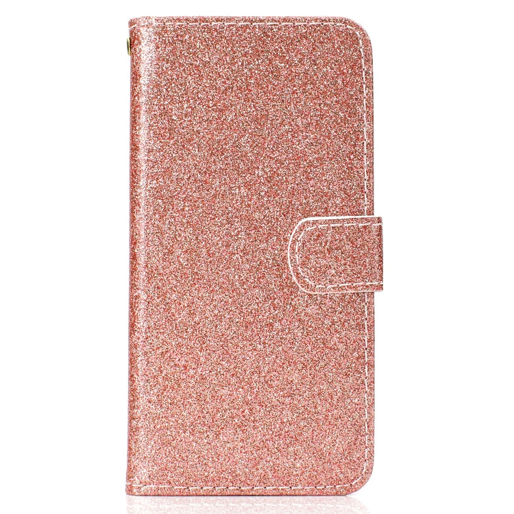 For Samsung Galaxy A6+ (2018) Glitter Powder Horizontal Flip Leather Case with Card Slots & Holder & Photo Frame & Wallet