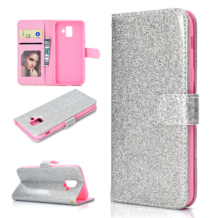 For Samsung Galaxy A6 (2018) Glitter Powder Horizontal Flip Leather Case with Card Slots & Holder & Photo Frame & Wallet
