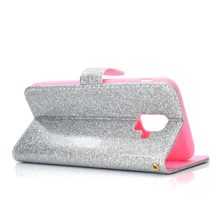 For Samsung Galaxy A6 (2018) Glitter Powder Horizontal Flip Leather Case with Card Slots & Holder & Photo Frame & Wallet