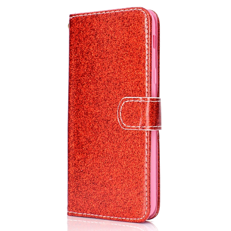 For Samsung Galaxy A6 (2018) Glitter Powder Horizontal Flip Leather Case with Card Slots & Holder & Photo Frame & Wallet