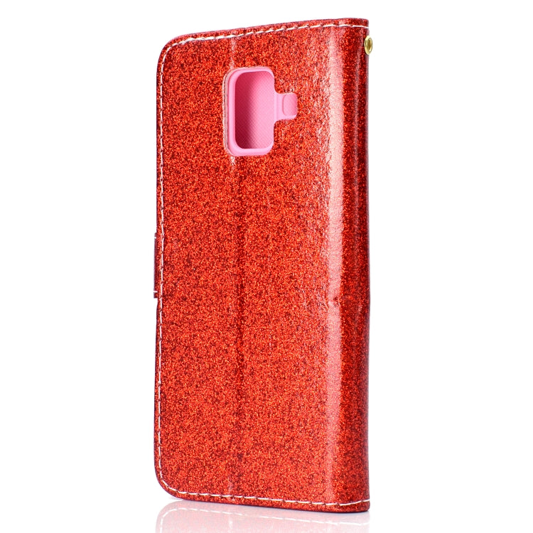 For Samsung Galaxy A6 (2018) Glitter Powder Horizontal Flip Leather Case with Card Slots & Holder & Photo Frame & Wallet