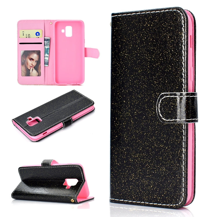 For Samsung Galaxy A6 (2018) Glitter Powder Horizontal Flip Leather Case with Card Slots & Holder & Photo Frame & Wallet