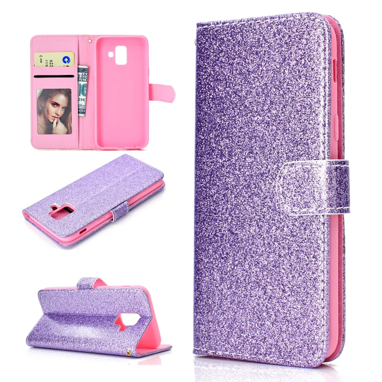 For Samsung Galaxy A6 (2018) Glitter Powder Horizontal Flip Leather Case with Card Slots & Holder & Photo Frame & Wallet