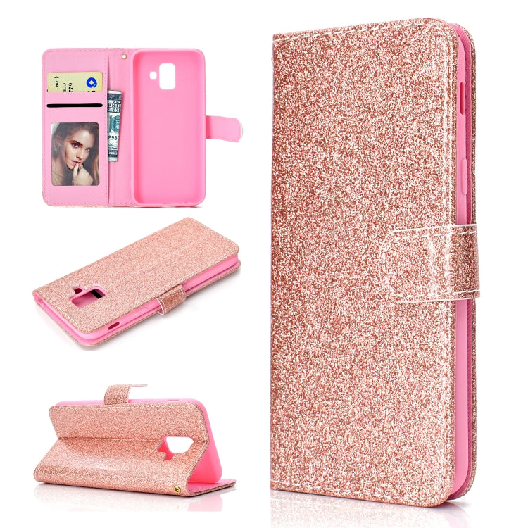 For Samsung Galaxy A6 (2018) Glitter Powder Horizontal Flip Leather Case with Card Slots & Holder & Photo Frame & Wallet