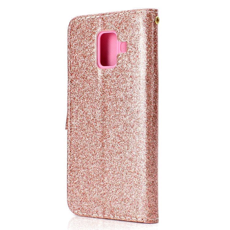 For Samsung Galaxy A6 (2018) Glitter Powder Horizontal Flip Leather Case with Card Slots & Holder & Photo Frame & Wallet