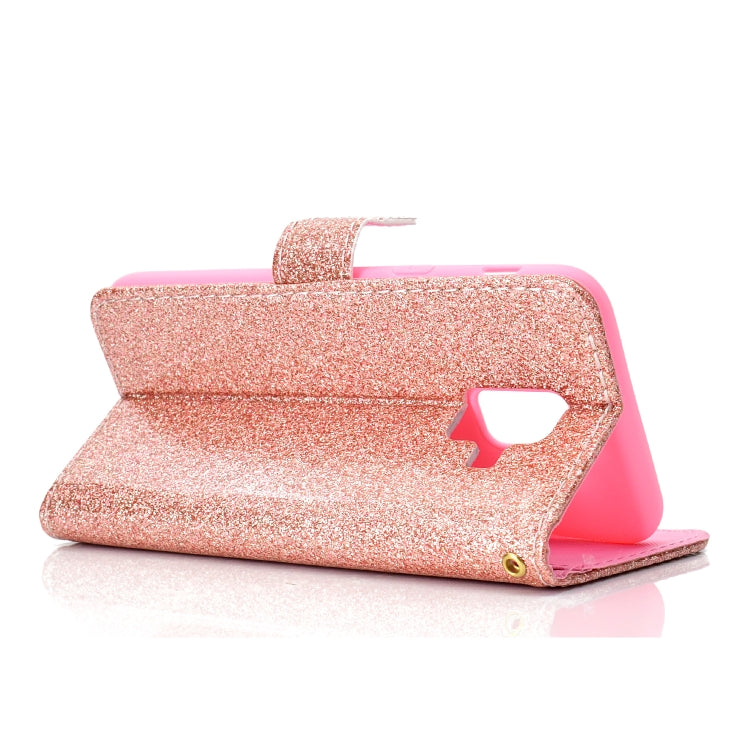 For Samsung Galaxy A6 (2018) Glitter Powder Horizontal Flip Leather Case with Card Slots & Holder & Photo Frame & Wallet