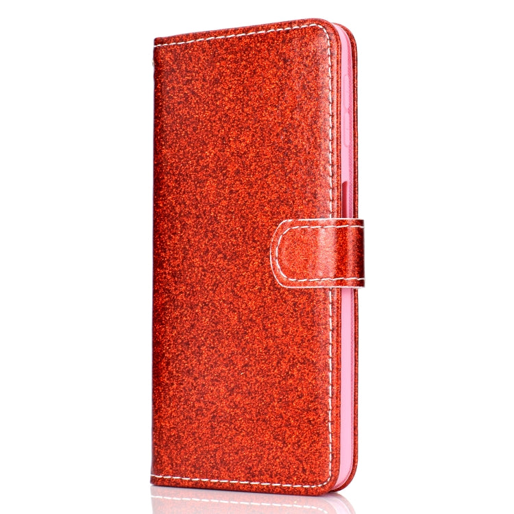 For Samsung Galaxy A7 (2018) Glitter Powder Horizontal Flip Leather Case with Card Slots & Holder & Photo Frame & Wallet