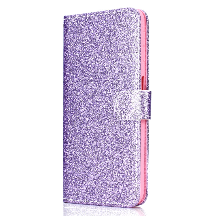 For Samsung Galaxy A7 (2018) Glitter Powder Horizontal Flip Leather Case with Card Slots & Holder & Photo Frame & Wallet