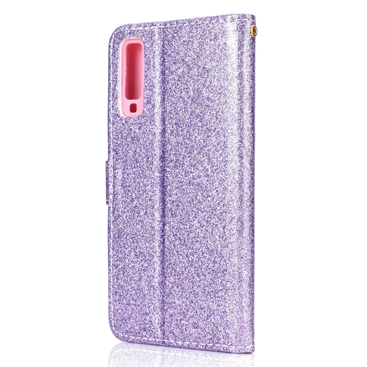 For Samsung Galaxy A7 (2018) Glitter Powder Horizontal Flip Leather Case with Card Slots & Holder & Photo Frame & Wallet