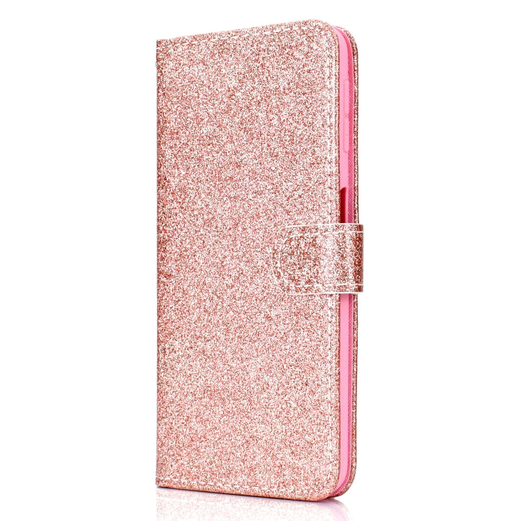 For Samsung Galaxy A7 (2018) Glitter Powder Horizontal Flip Leather Case with Card Slots & Holder & Photo Frame & Wallet