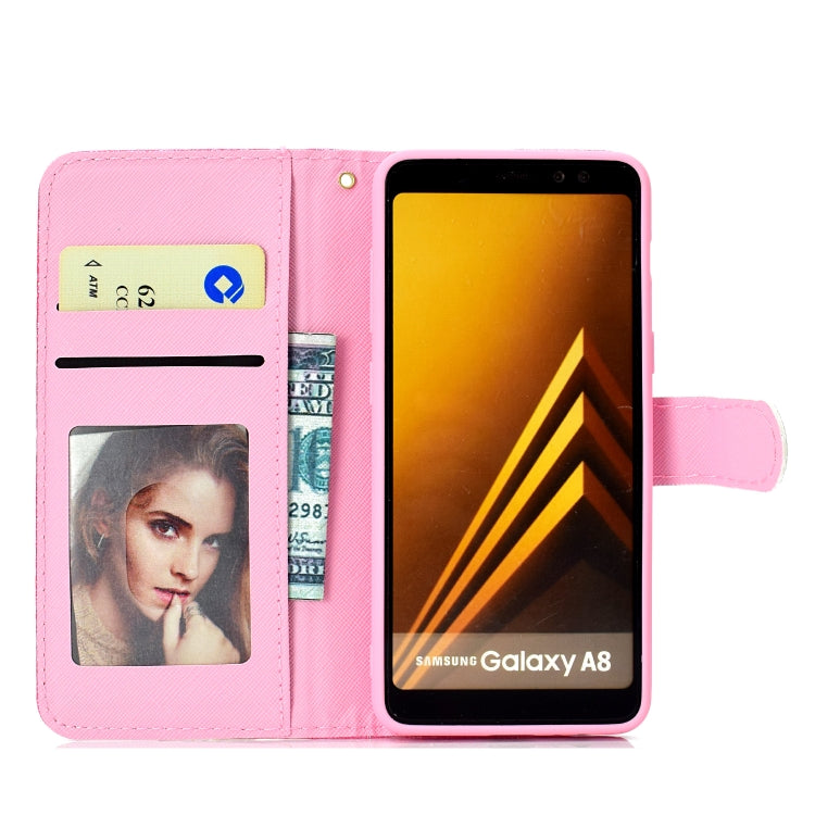 For Samsung Galaxy A8 (2018) Glitter Powder Horizontal Flip Leather Case with Card Slots & Holder & Photo Frame & Wallet