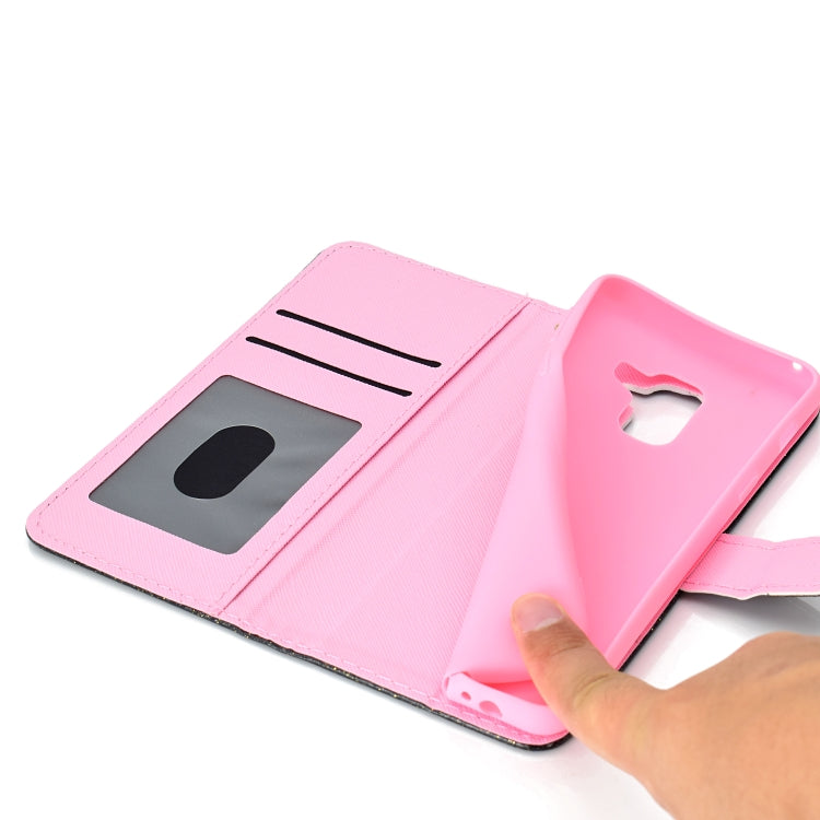 For Samsung Galaxy A8 (2018) Glitter Powder Horizontal Flip Leather Case with Card Slots & Holder & Photo Frame & Wallet