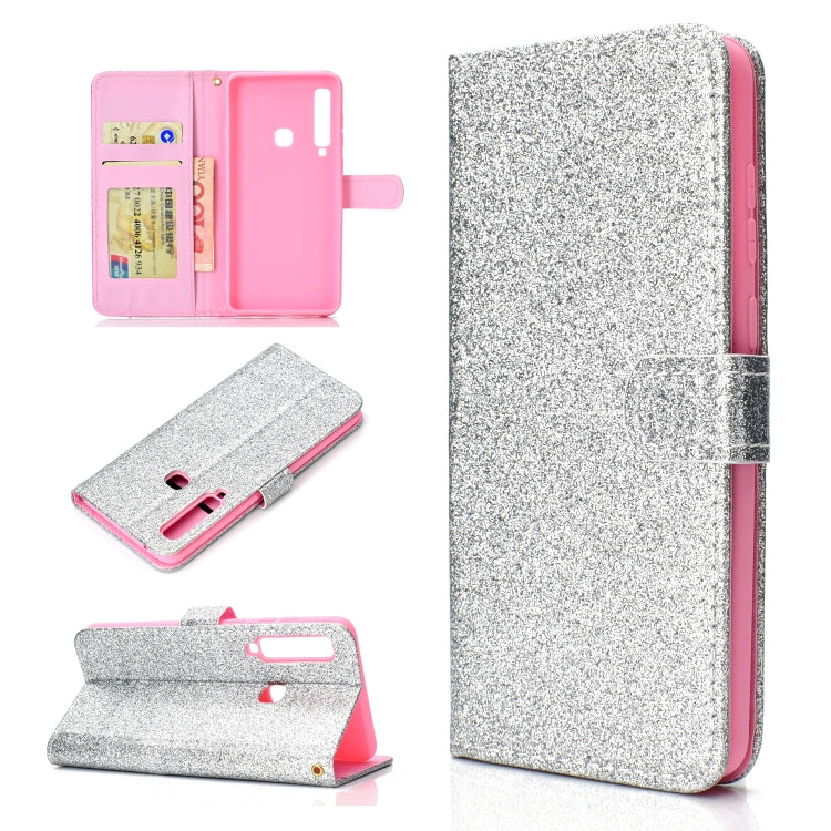 For Samsung Galaxy A9 (2018) Glitter Powder Horizontal Flip Leather Case with Card Slots & Holder & Photo Frame & Wallet