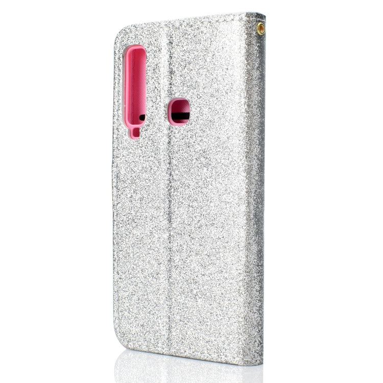 For Samsung Galaxy A9 (2018) Glitter Powder Horizontal Flip Leather Case with Card Slots & Holder & Photo Frame & Wallet
