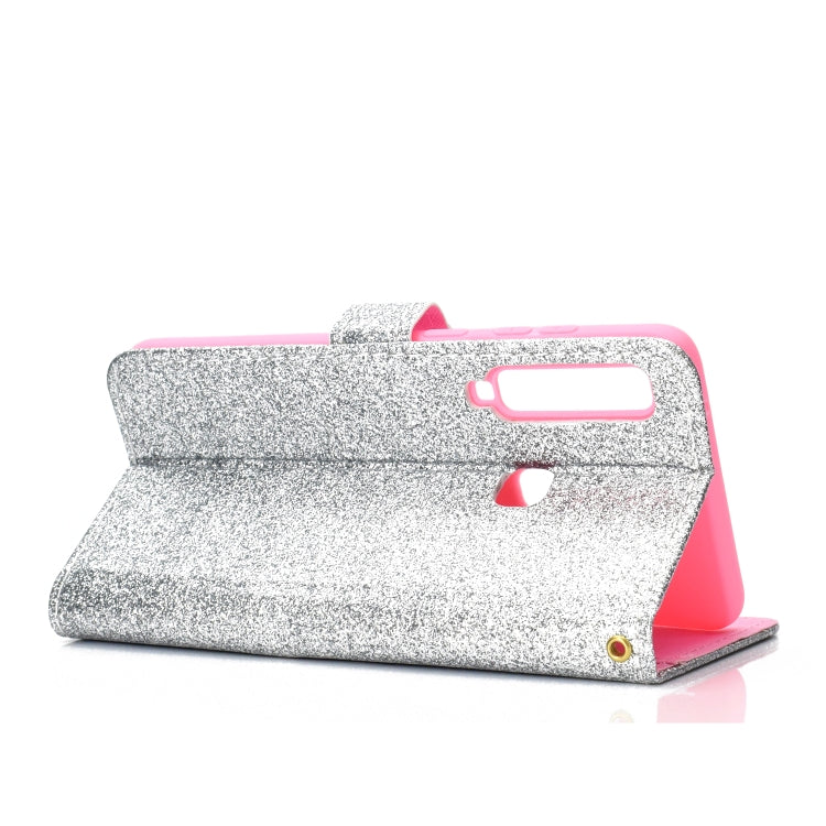 For Samsung Galaxy A9 (2018) Glitter Powder Horizontal Flip Leather Case with Card Slots & Holder & Photo Frame & Wallet