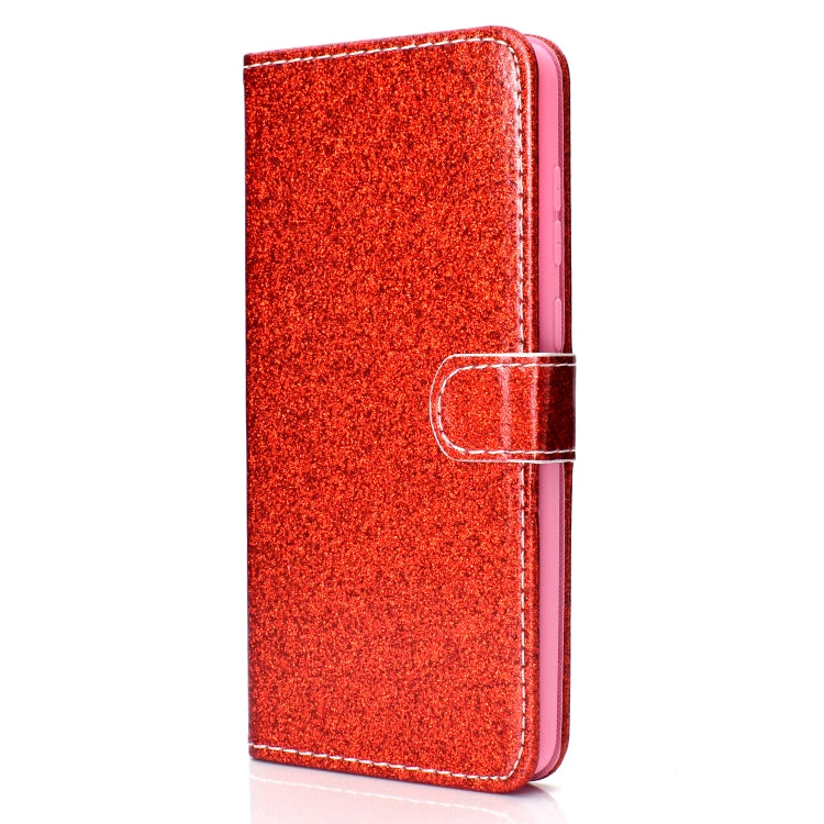 For Samsung Galaxy A9 (2018) Glitter Powder Horizontal Flip Leather Case with Card Slots & Holder & Photo Frame & Wallet