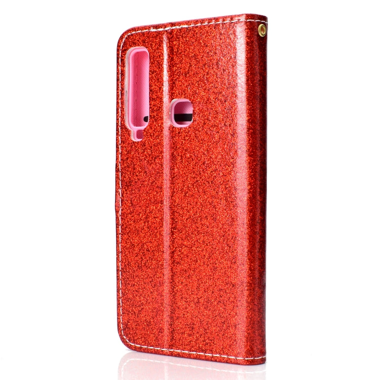 For Samsung Galaxy A9 (2018) Glitter Powder Horizontal Flip Leather Case with Card Slots & Holder & Photo Frame & Wallet