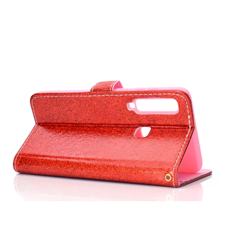 For Samsung Galaxy A9 (2018) Glitter Powder Horizontal Flip Leather Case with Card Slots & Holder & Photo Frame & Wallet