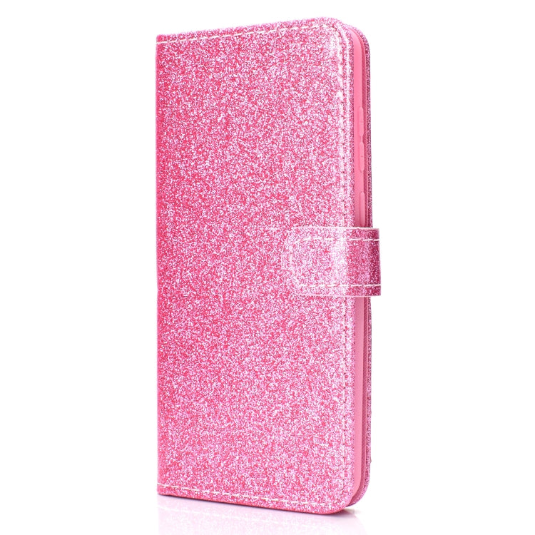 For Samsung Galaxy A9 (2018) Glitter Powder Horizontal Flip Leather Case with Card Slots & Holder & Photo Frame & Wallet