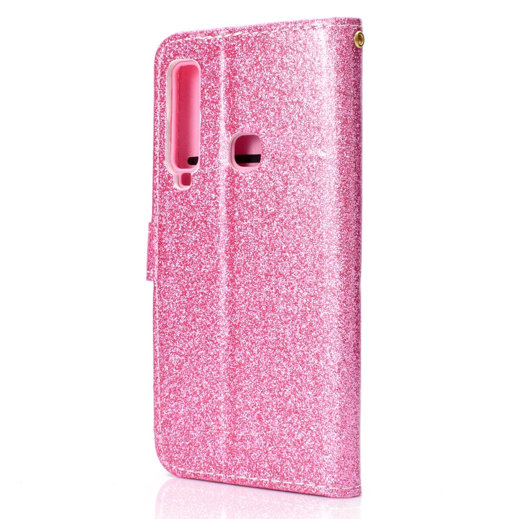 For Samsung Galaxy A9 (2018) Glitter Powder Horizontal Flip Leather Case with Card Slots & Holder & Photo Frame & Wallet