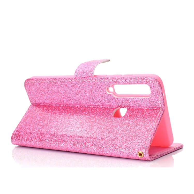 For Samsung Galaxy A9 (2018) Glitter Powder Horizontal Flip Leather Case with Card Slots & Holder & Photo Frame & Wallet