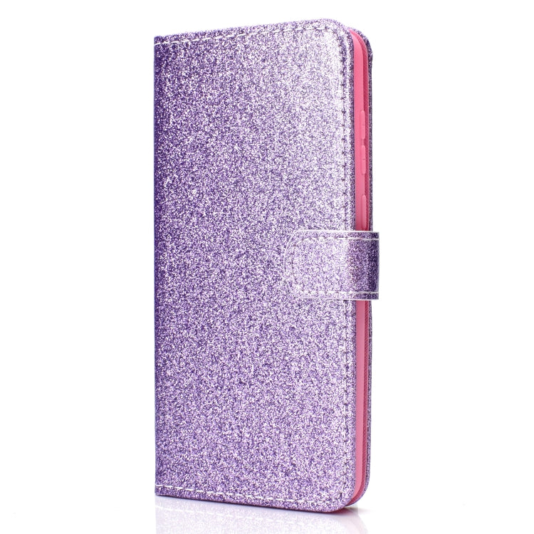 For Samsung Galaxy A9 (2018) Glitter Powder Horizontal Flip Leather Case with Card Slots & Holder & Photo Frame & Wallet