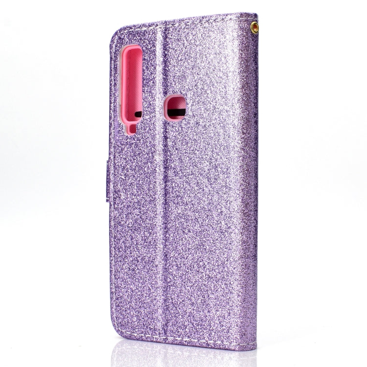 For Samsung Galaxy A9 (2018) Glitter Powder Horizontal Flip Leather Case with Card Slots & Holder & Photo Frame & Wallet