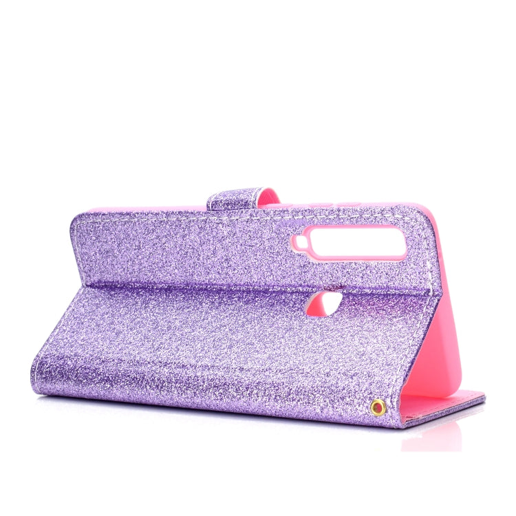 For Samsung Galaxy A9 (2018) Glitter Powder Horizontal Flip Leather Case with Card Slots & Holder & Photo Frame & Wallet