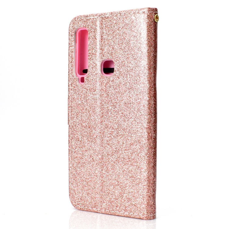For Samsung Galaxy A9 (2018) Glitter Powder Horizontal Flip Leather Case with Card Slots & Holder & Photo Frame & Wallet