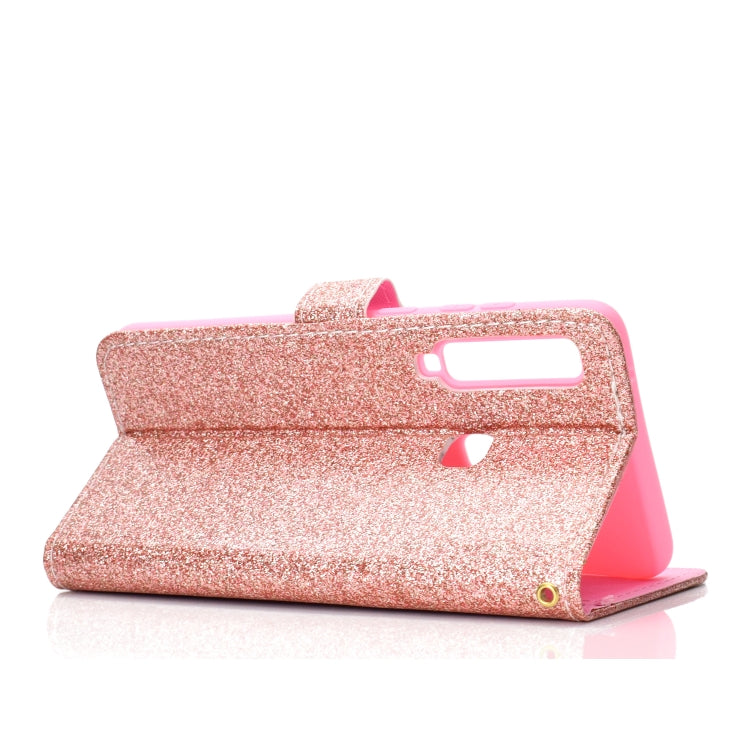 For Samsung Galaxy A9 (2018) Glitter Powder Horizontal Flip Leather Case with Card Slots & Holder & Photo Frame & Wallet