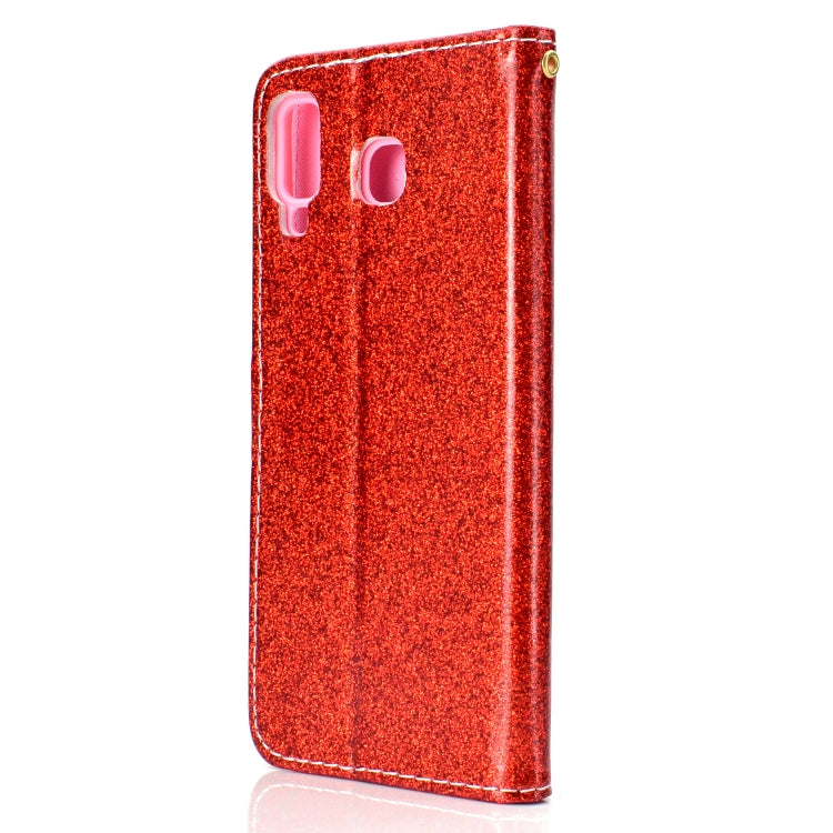 For Samsung Galaxy A9 Star Glitter Powder Horizontal Flip Leather Case with Card Slots & Holder & Photo Frame & Wallet