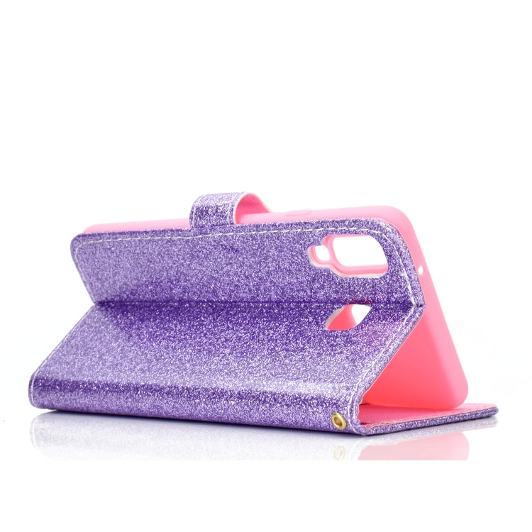 For Samsung Galaxy A9 Star Glitter Powder Horizontal Flip Leather Case with Card Slots & Holder & Photo Frame & Wallet