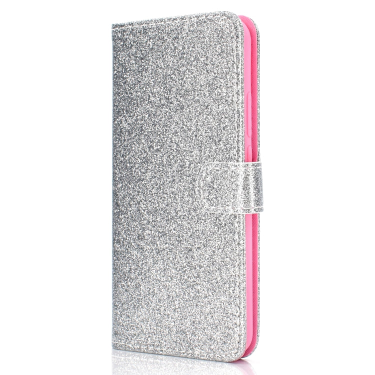 For Samsung Galaxy A10s Glitter Powder Horizontal Flip Leather Case with Card Slots & Holder & Photo Frame & Wallet
